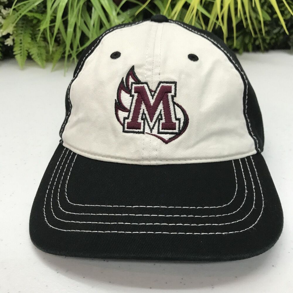 Meredith College Avenging Angels Hat Cap Strap Back Black White